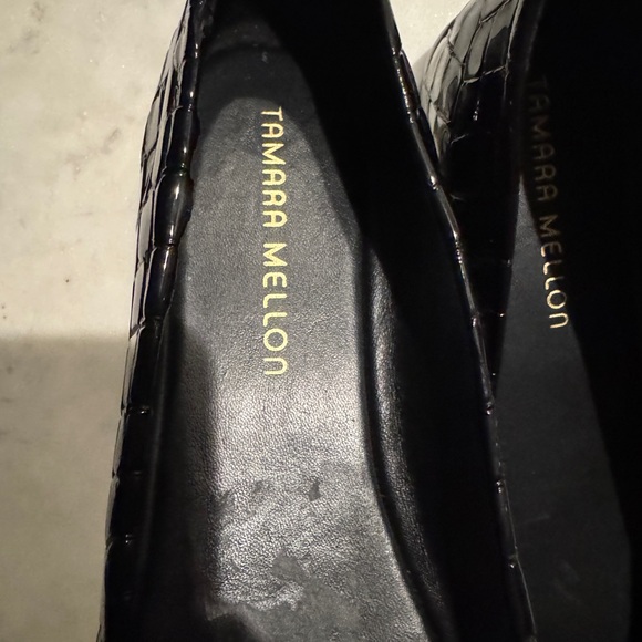 Tamara Mellon Black Croc Flats Loafers - Picture 8 of 8
